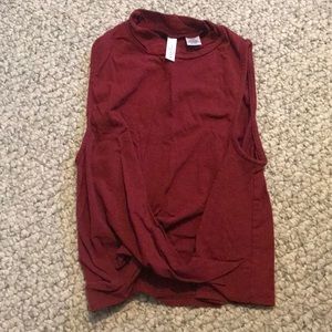 Red high neck crop top